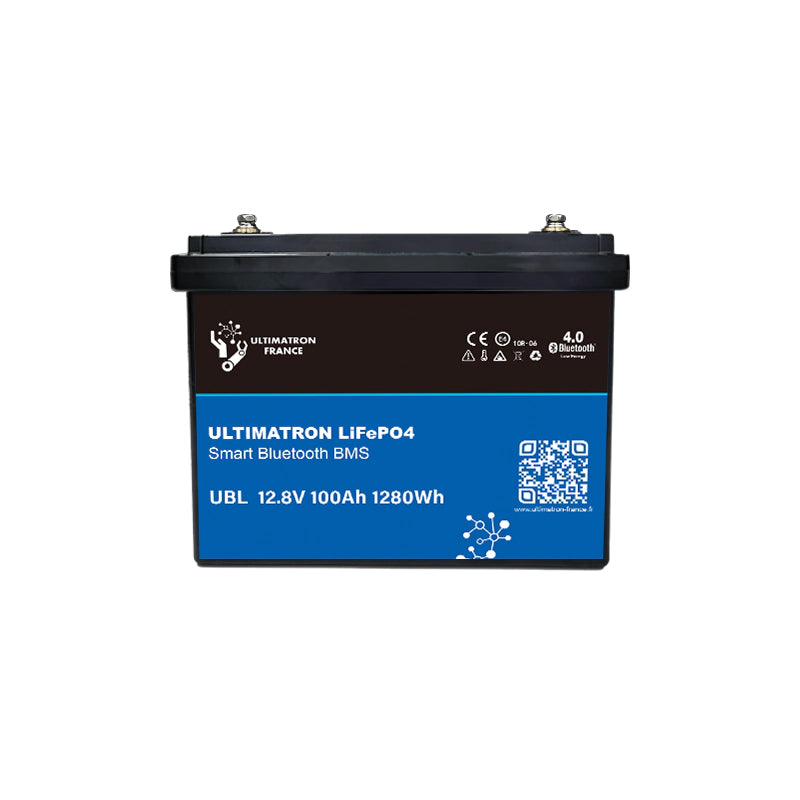 Ultimatron Batterie Lithium 12.8V 100Ah PRO 1280Wh LiFePO4 Smart BMS Avec Bluetooth