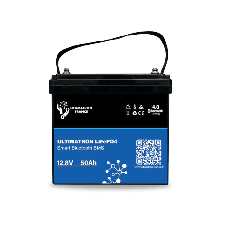Ultimatron Batterie Lithium 12.8V 50Ah LiFePO4 Smart BMS Avec Bluetooth