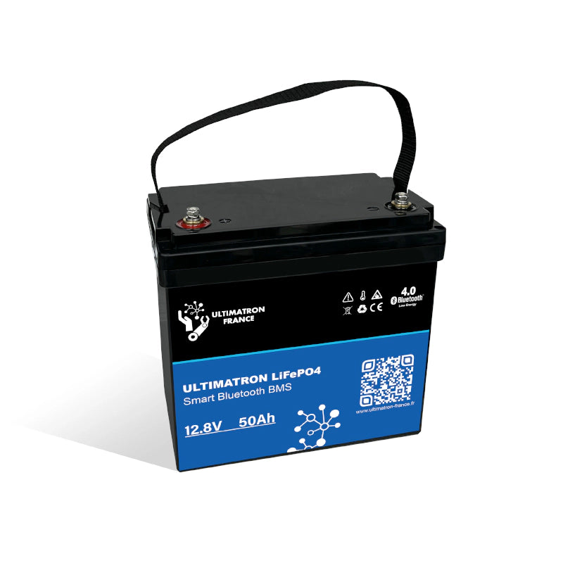 Ultimatron Batterie Lithium 12.8V 50Ah LiFePO4 Smart BMS Avec Bluetooth